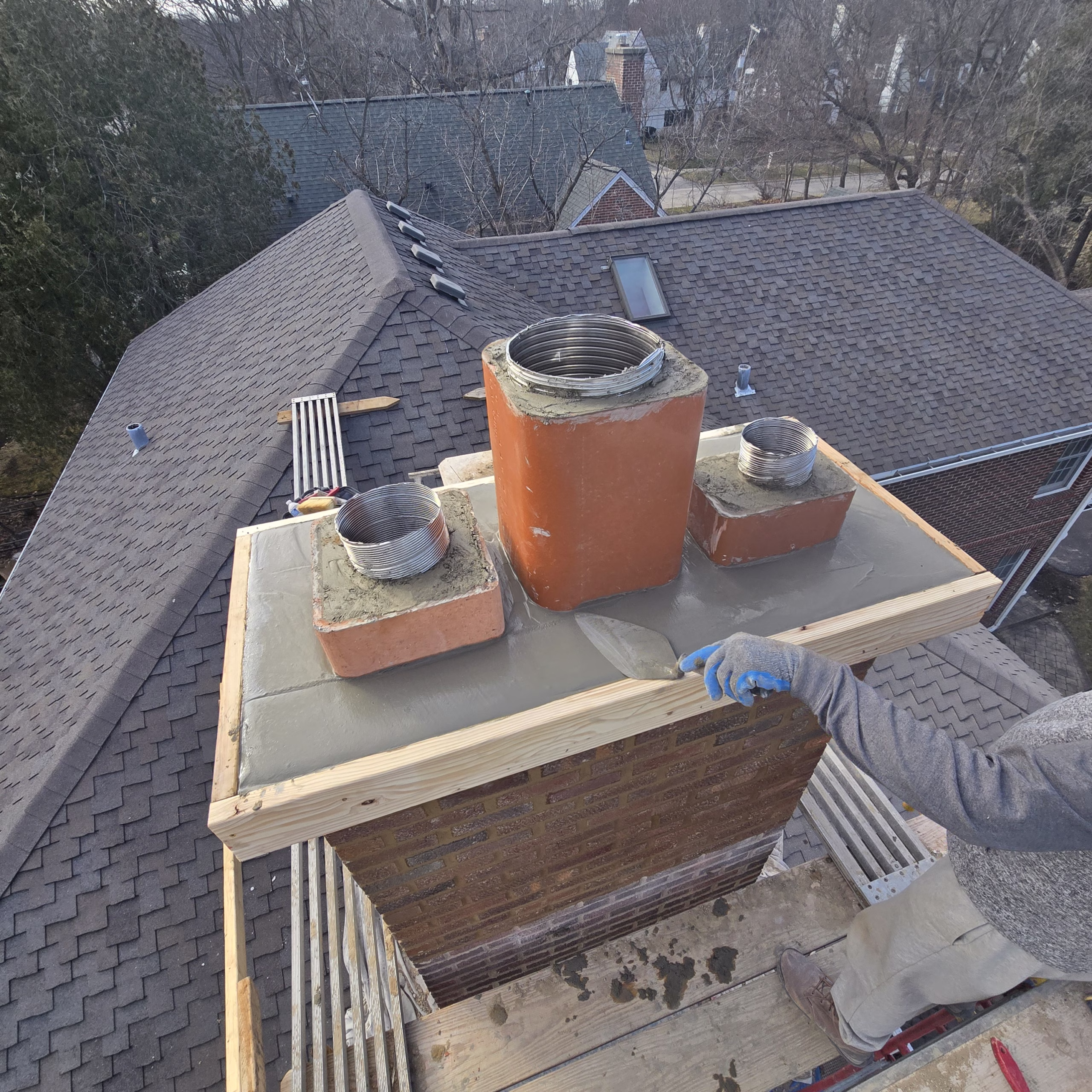 Expert chimney restoration and brick rebuilding service Winnetka North Shore.